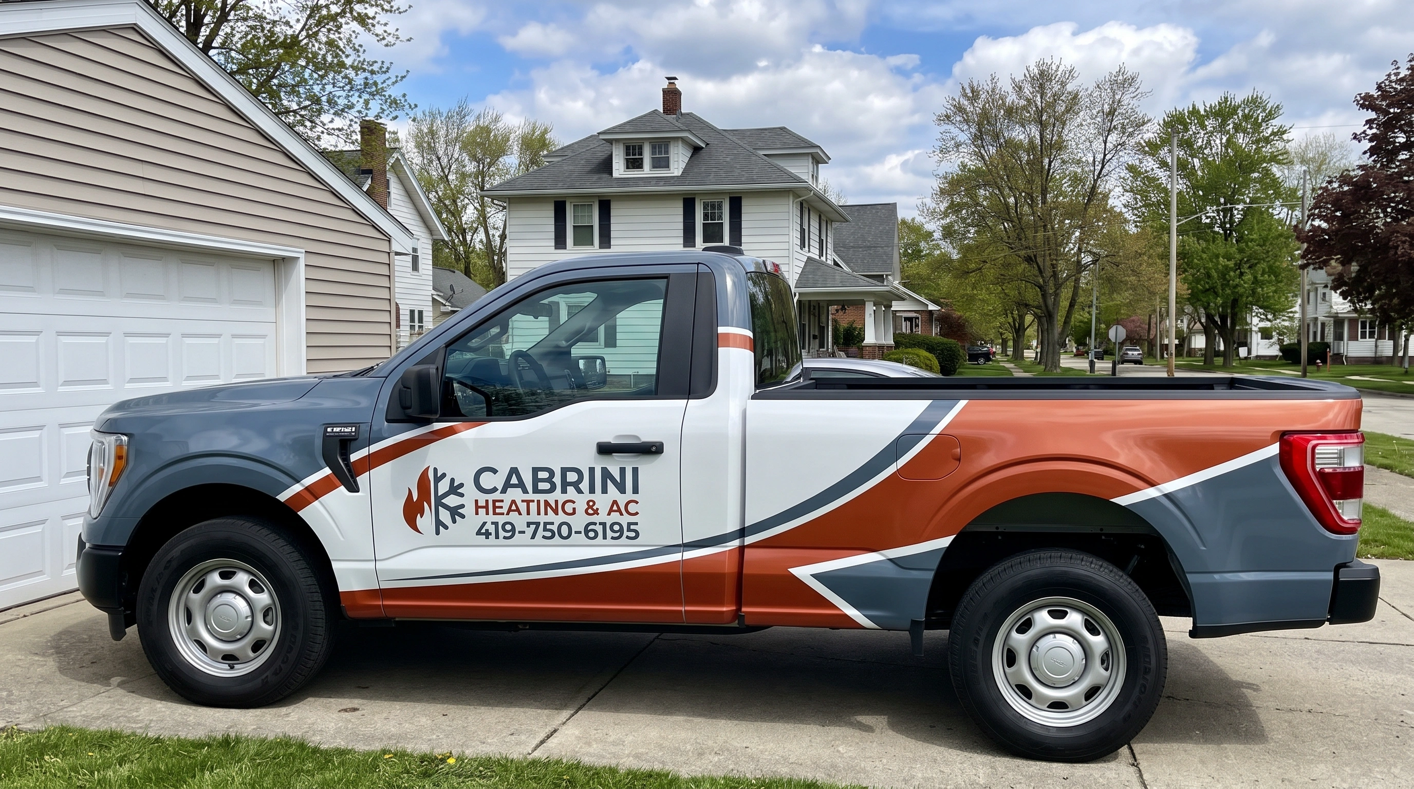 Cabrini Heating & AC technician servicing HVAC equipment in Toledo, OH